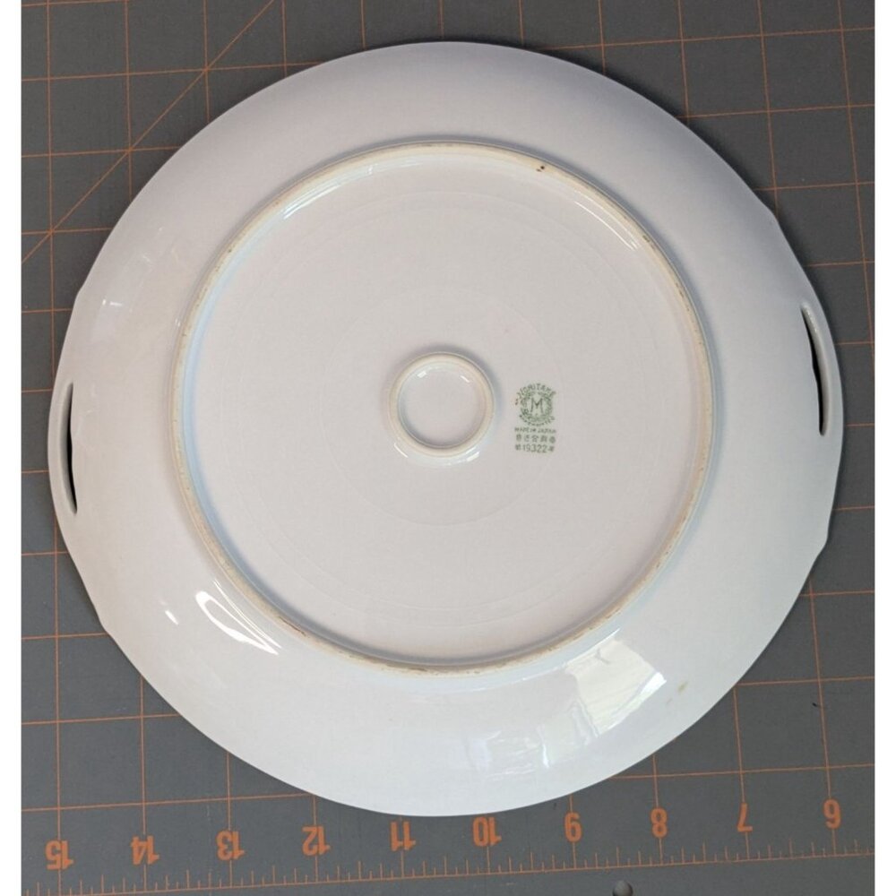 Noritake Hand-Painted Azalea Floral Porcelain Cake Plate open Handles 9.25" - Picture 14 of 15